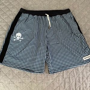 Sport Of Kings Men’s Gingham Skull Poolside Swim & Active Wear Short - XXL - New